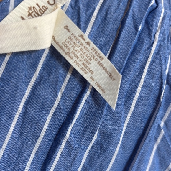 Matilda Jane Sandy Sea Shell swim suit cover-up blue w white stripe vneck pocket - Picture 14 of 15